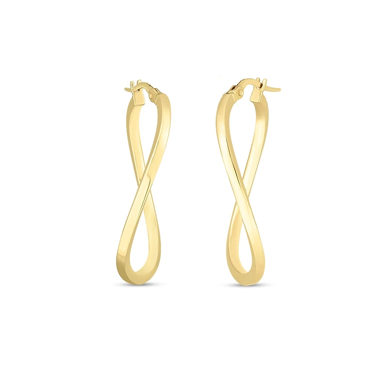 Designer Gold Twist Hoop Earrings