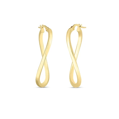 Designer Gold Twist Hoop Earrings