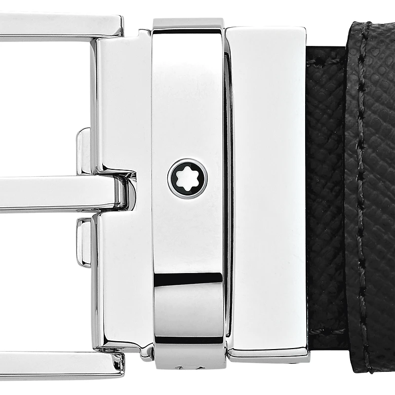Black/brown 35 mm reversible leather belt