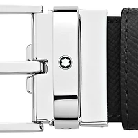 Black/brown 35 mm reversible leather belt