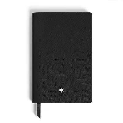 Notebook Small, Black Leather, Black, Lined Pages