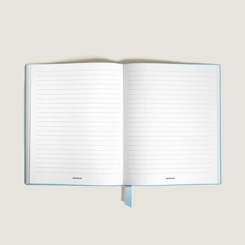 Notebook Small, Saffiano Leather, Blue - Lined Pages