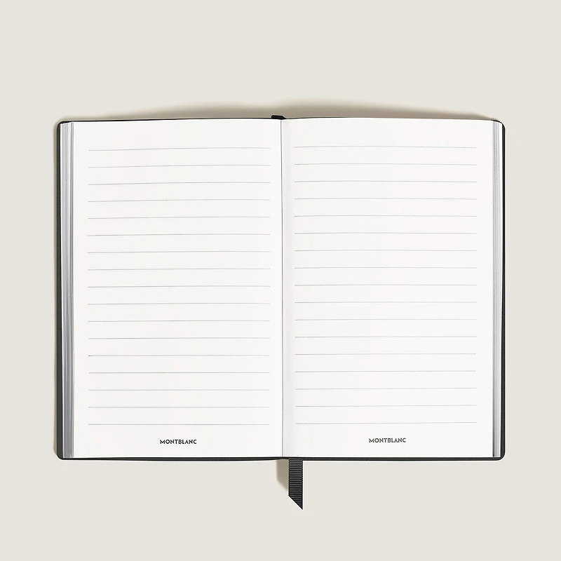 Notebook Large, Black Leather, Black, Lined Pages