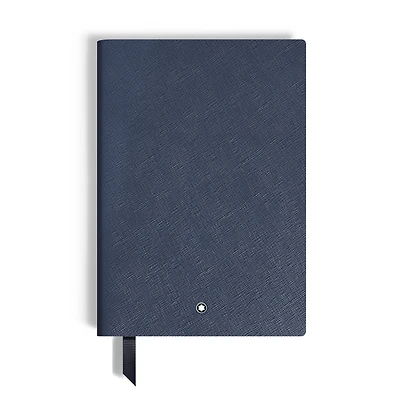 Notebook Medium, Saffiano Leather, Blue - Lined Pages