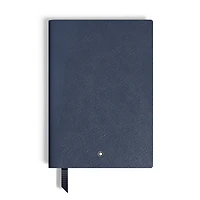 Notebook Medium, Saffiano Leather, Blue - Lined Pages