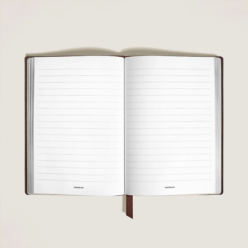 Notebook Medium, Saffiano Leather, Tobacco - Lined Pages