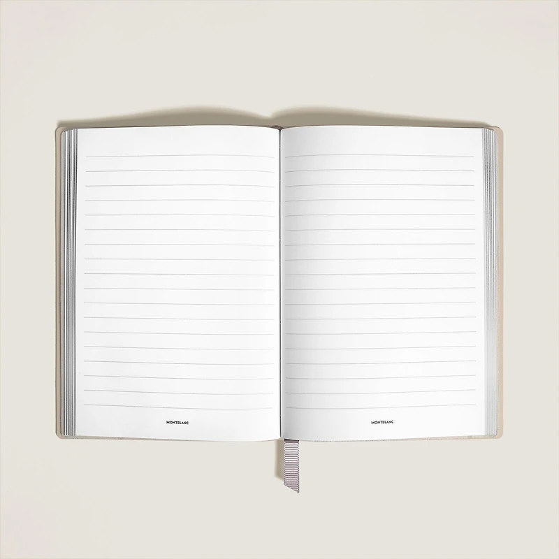 Notebook Medium, Saffiano Leather, Cloudy Beige - Lined Pages