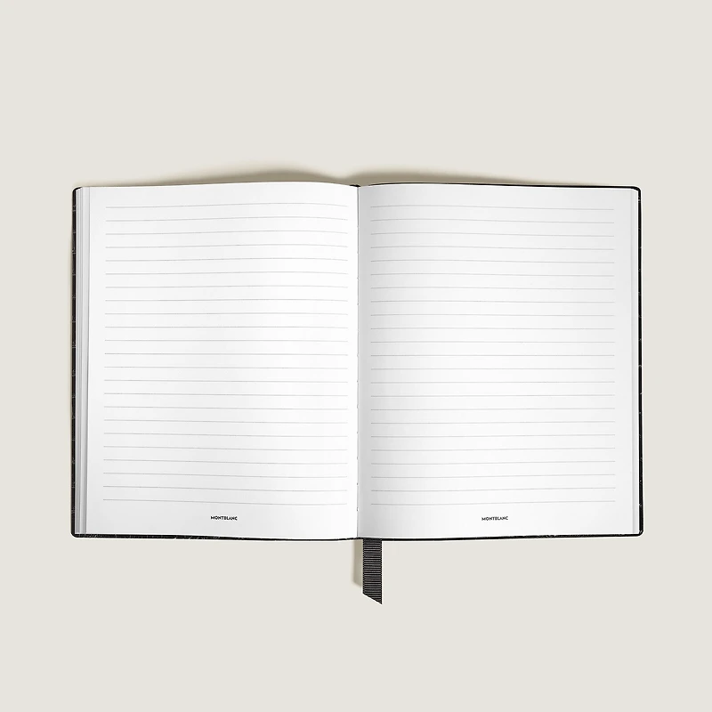 Notebook Large, Croco-Embossed Leather, Black - Lined Pages
