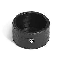 Desk Tray Small, Croco-Embossed Leather, Black