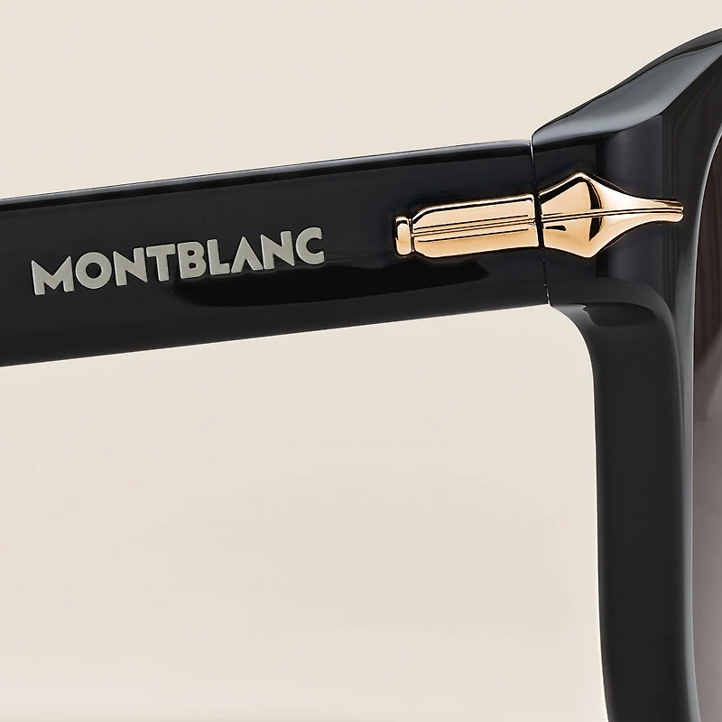 Round Sunglasses with Acetate Black Frame