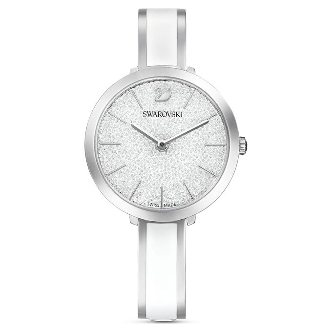 Swarovski Crystalline Delight watch, Metal bracelet, White