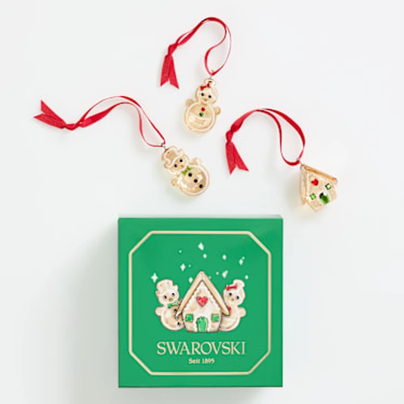 Holiday Cheers Gingerbread Ornament Set by SWAROVSKI