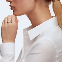 Attract ring, Round cut, Pavé, White, Rhodium plated by SWAROVSKI