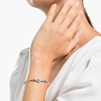 Symbolica bangle, Evil eye, Blue, Mixed metal finish by SWAROVSKI