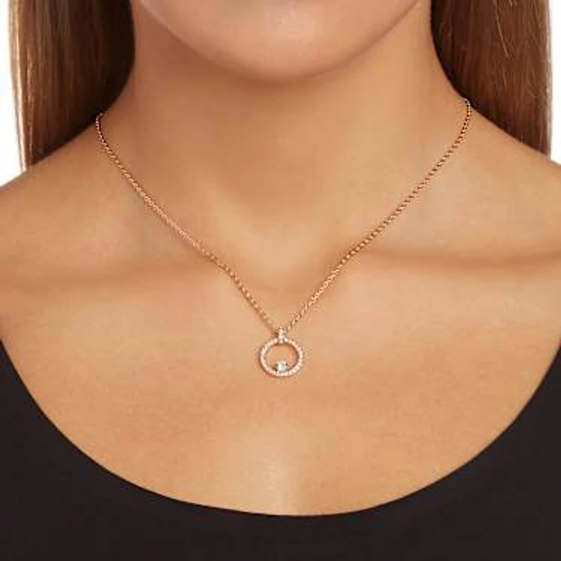 Creativity pendant, White, Rose gold-tone plated by SWAROVSKI