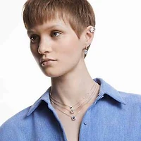 Stilla Attract necklace, Round cut, White, Rhodium plated by SWAROVSKI