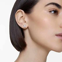 Stilla Attract stud earrings, Square cut, White