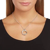 Exact pendant, Round shape, White, Rhodium plated by SWAROVSKI