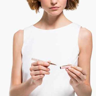 Crystalline ballpoint pen, Pink, Pink lacquered, rose gold-tone plated by SWAROVSKI