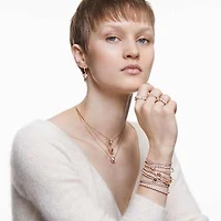 Matrix Vittore ring, Drop cut, White, Rose gold-tone plated by SWAROVSKI