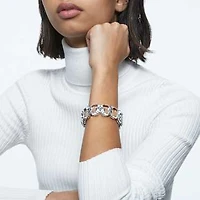 Millenia bracelet, Oversized crystals, Octagon cut, White, Rhodium plated by SWAROVSKI