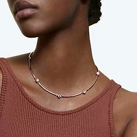 Constella necklace, Round cut, White, Rose gold-tone plated by SWAROVSKI