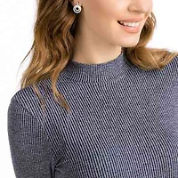 Circle hoop earrings, Round shape, White, Rhodium plated by SWAROVSKI