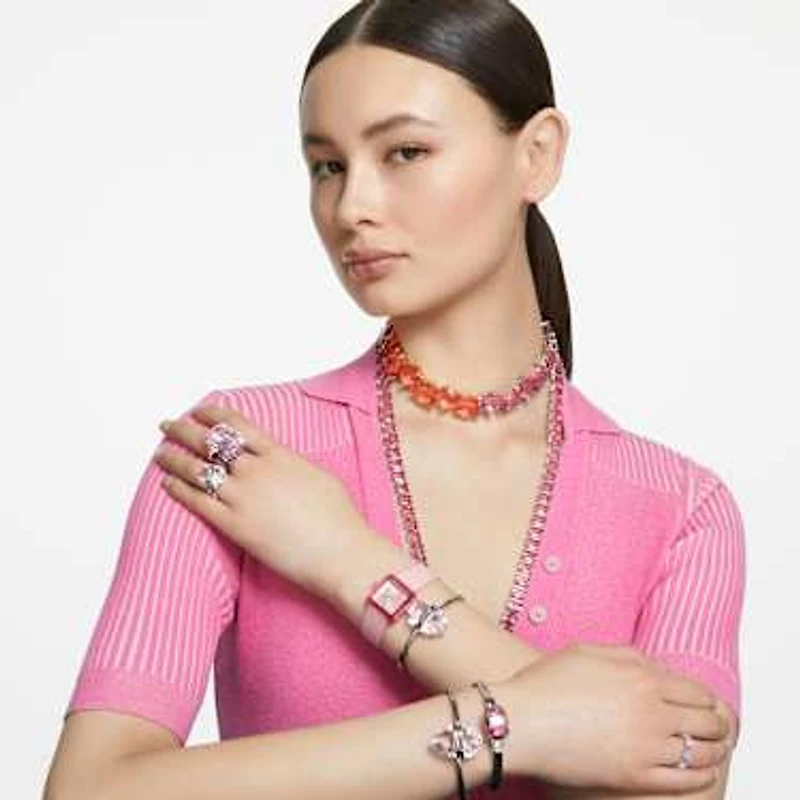 Watch, Silicone strap, Pink by SWAROVSKI