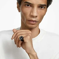 Numina cocktail ring, Octagon cut, Black, Ruthenium plated by SWAROVSKI