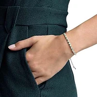 Matrix bracelet, Round cut, Green, Rhodium plated by SWAROVSKI