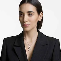 Exist pendant, Infinity, White, Rhodium plated by SWAROVSKI