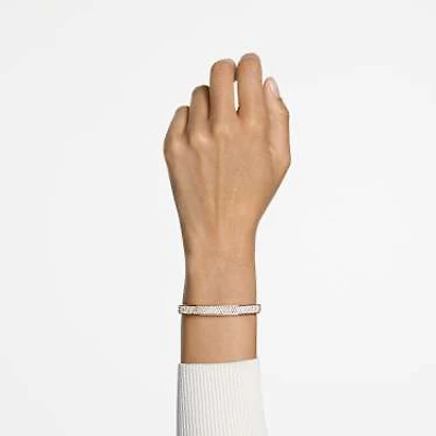 Dextera bangle, Octagon shape, White, Rose gold-tone plated by SWAROVSKI