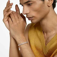 Dextera bangle, Octagon shape, White, Rose gold-tone plated by SWAROVSKI