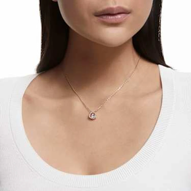 Millenia necklace, Trilliant cut, White, Rose gold-tone plated by SWAROVSKI