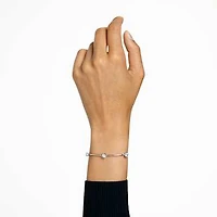 Constella bangle, Round cut, White, Rhodium plated by SWAROVSKI