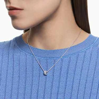 Dextera pendant, Blue, Rhodium plated by SWAROVSKI