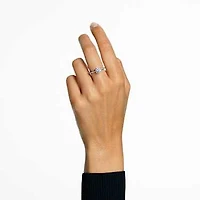 Stilla cocktail ring, Round cut, Pavé, White, Rhodium plated by SWAROVSKI