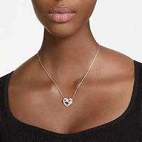 Matrix pendant, Mixed cuts, Heart, White, Rhodium plated by SWAROVSKI