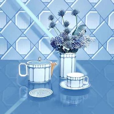 Signum teacup with saucer, Porcelain