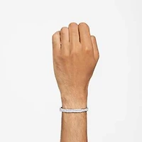 Dextera bangle, Octagon shape, White, Rhodium plated by SWAROVSKI