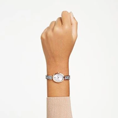 Crystal Rock oval watch, Swiss Made, Crystal bracelet, Rose gold tone, Rose gold-tone finish by SWAROVSKI