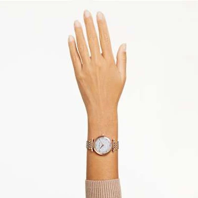 Crystalline wonder watch, Swiss Made, Metal bracelet, Rose gold tone, Rose gold-tone finish by SWAROVSKI