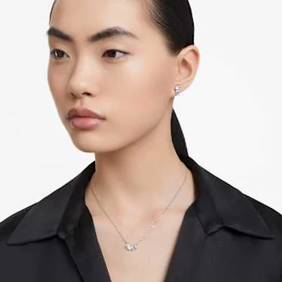 Mesmera set, Mixed cuts, White, Rhodium plated by SWAROVSKI