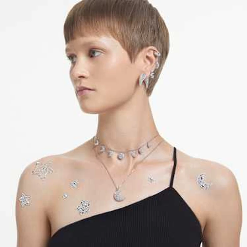 Body jewel, Set (4), Star, White by SWAROVSKI