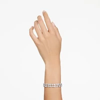 Mesmera bracelet, Mixed cuts, White, Rhodium plated by SWAROVSKI