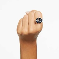 Lucent cocktail ring, Gray, Rhodium plated by SWAROVSKI