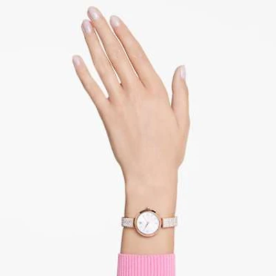 Illumina watch, Swiss Made, Metal bracelet, Rose gold tone, Rose gold-tone finish by SWAROVSKI