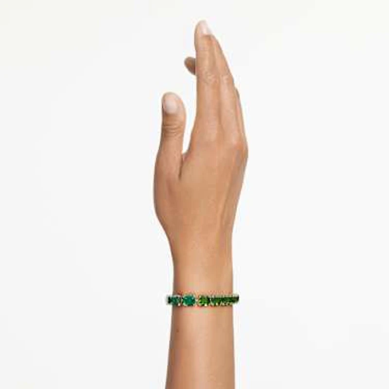 Millenia bracelet, Octagon cut, Colour gradient, Green, Gold-tone plated by SWAROVSKI