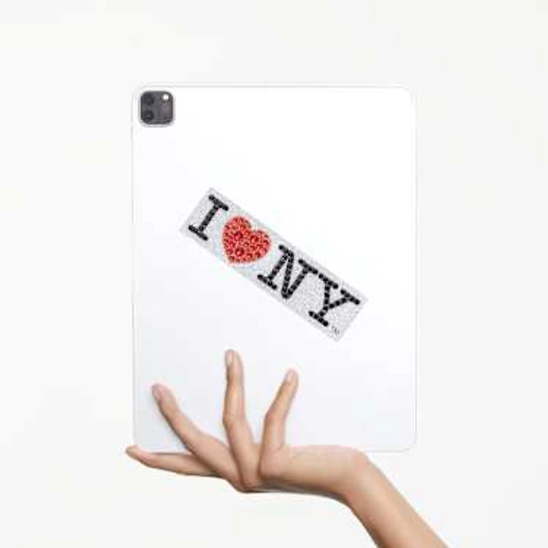 I LOVE NY removable sticker, Red by SWAROVSKI