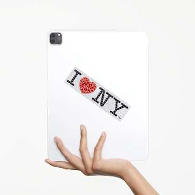 I LOVE NY removable sticker, Red by SWAROVSKI